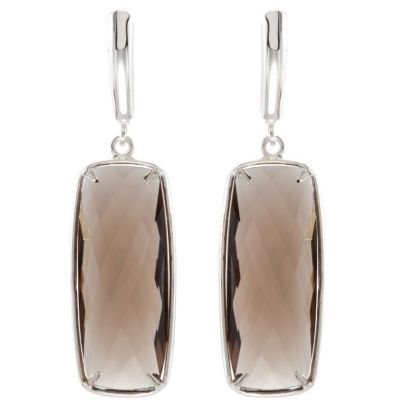 Genuine Smoky Quartz Lever Back Earrings