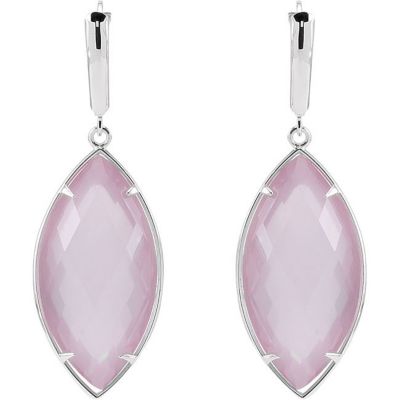 Genuine Quartz Lever Back Earrings