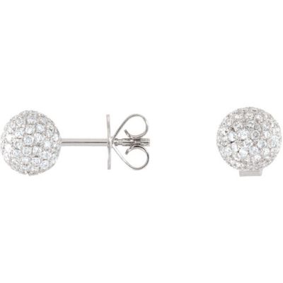 1 1/6 ct tw Diamond Pave Ball Earrings