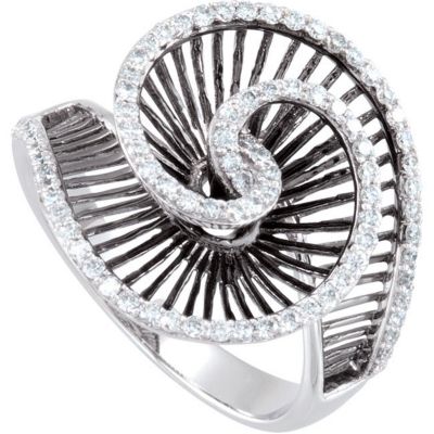 1/2 ct tw Diamond Ring with Black Rhodium Plating