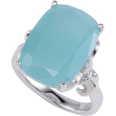 Genuine Aquamarine or Rose Quartz Ring 