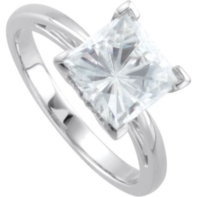 Created Moissanite Princess Solitaire 