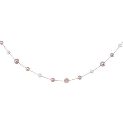 Freshwater Cultured Multi Color Pearl & Genuine Mica Necklace