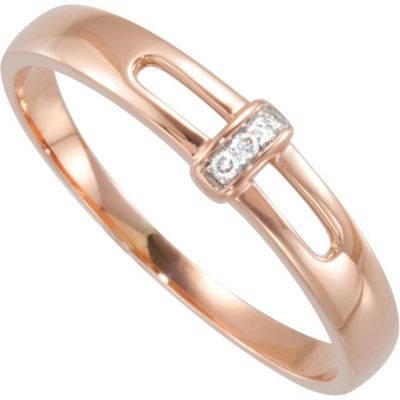 .015 ct tw Diamond Ring with Rhodium Plating