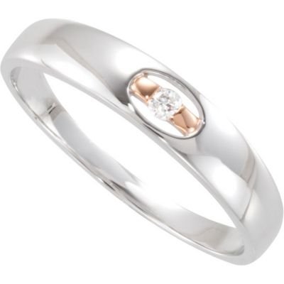 .03 ct tw Diamond Ring with Rose Plating