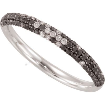 3/8 ct tw Black & White Diamond Ring with Black Rhodium Plating