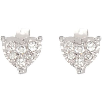 1/6 ct tw Diamond Heart Earrings