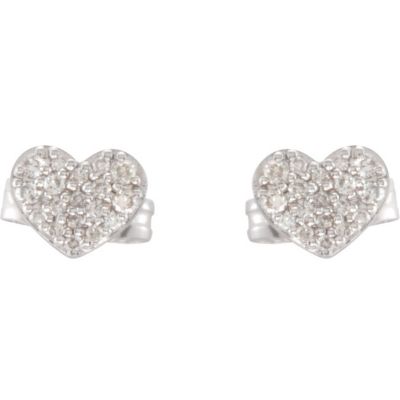 1/6 ct tw Diamond Heart Earrings