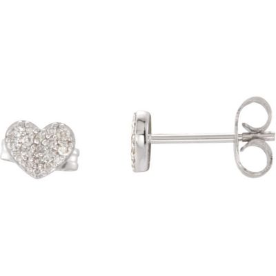 1/6 ct tw Diamond Heart Earrings