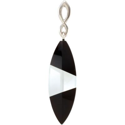 Genuine Onyx & Clear Quartz 16.5