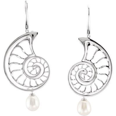 Freshwater Cultured Pearl Interchangeable Seashell Earrings