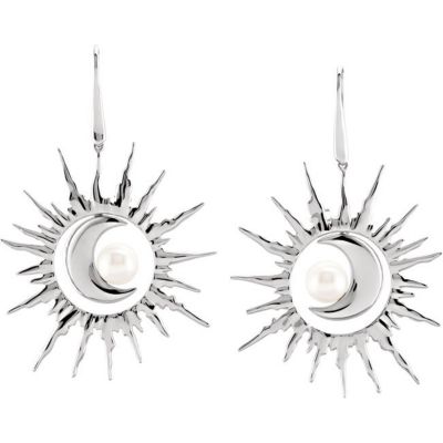 Freshwater Cultured Pearl Interchangeable Sun & Moon Earrings