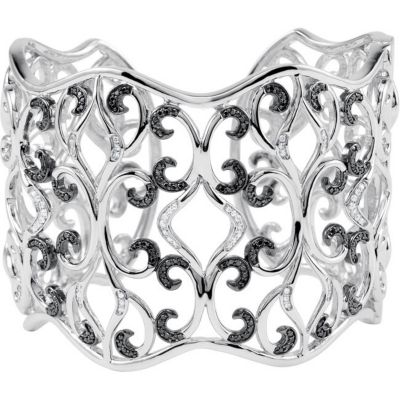 1 1/3 ct tw Black & White Diamond Cuff Bracelet