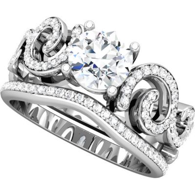 Semi-mount Engagement Ring or Matching Band					