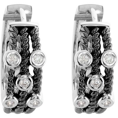 1/6 ct tw Diamond Hoop Earrings