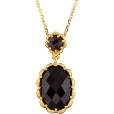 Genuine Checkerboard Smoky Quartz Necklace