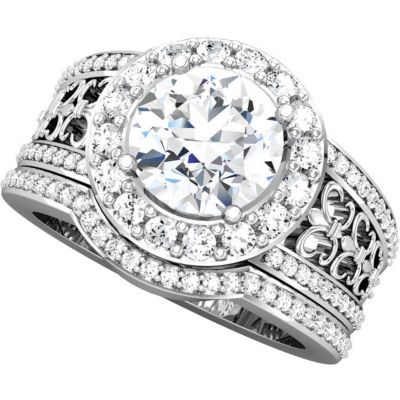 Semi-Mount Engagement Ring or Matching Band					