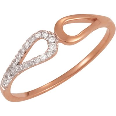 1/10 ct tw Diamond Ring with Rhodium Plating