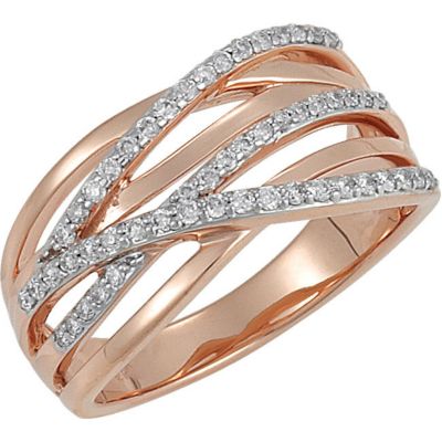 1/3 ct tw Diamond Ring with Rhodium Plating