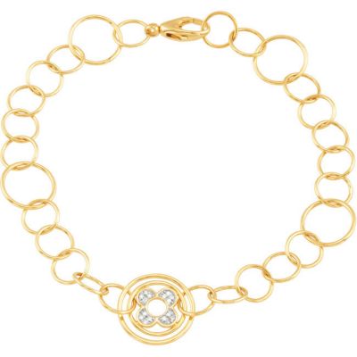 Diamond Bracelet with Rhodium Plating