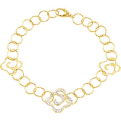 .06 ct tw Diamond Bracelet with Rhodium Plating