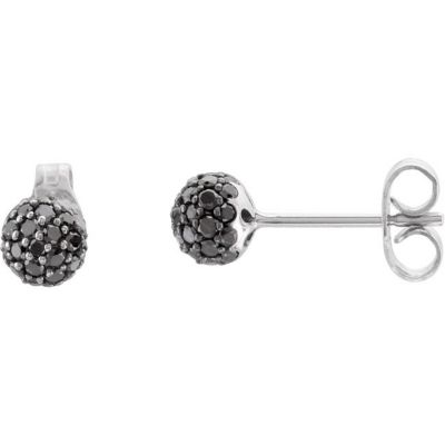 1/2 ct tw Black Diamond Earrings with Black Rhodium Plating