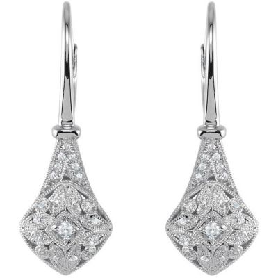 Cubic Zirconia Lever Back Earrings