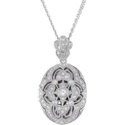 Cubic Zirconia Locket Necklace