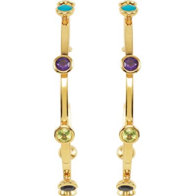 Missoma&reg; Multi Gemstone Hoop Earrings