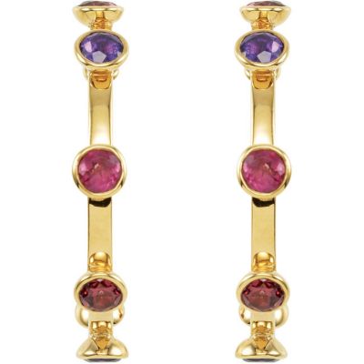 Missoma&reg; Multi Gemstone Hoop Earrings