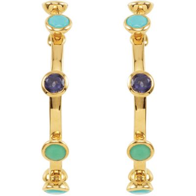 Missoma&reg; Multi Gemstone Hoop Earrings