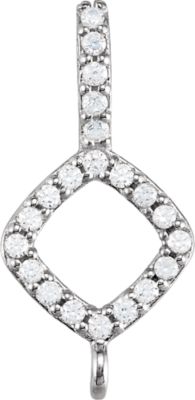 Halo-Styled Dangle Pendant Trim with Antique Square Frame