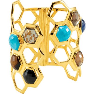 18kt Vermeil Hinged Gemstone Bracelet