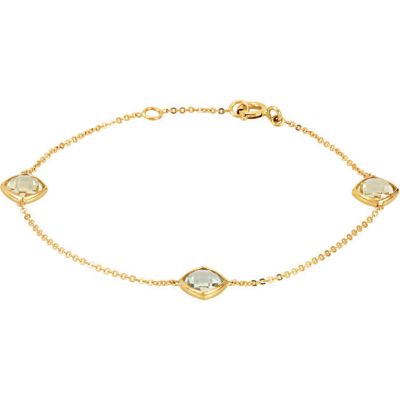 Genuine Green Quartz & Lemon Quartz Bracelet