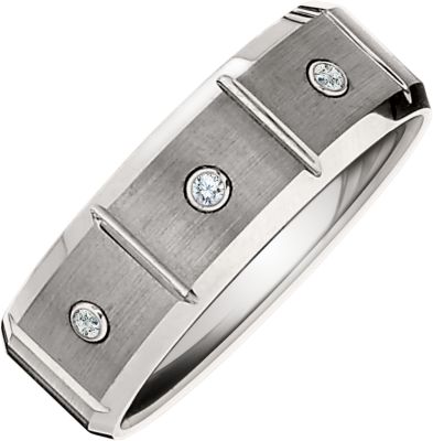 Dura Tungsten&reg; Grooved Diamond Band