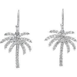 1/2 ct tw Diamond Palm Tree Earrings