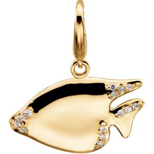 .07 ct tw Diamond Sunfish Charm