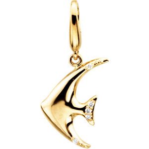 .03 ct tw Diamond Angel Fish Charm