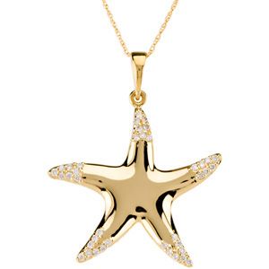 1/5 ct tw Diamond Starfish Necklace