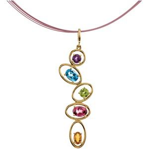 Genuine Multiple Gemstone Pendant 