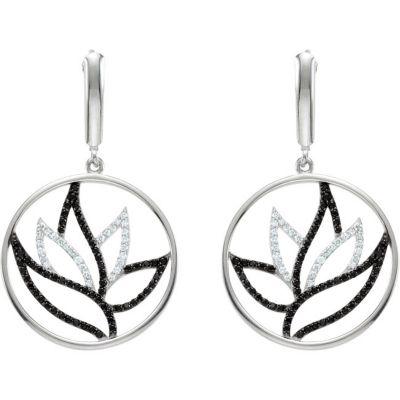 Genuine Black Spinel  & Diamond Earrings