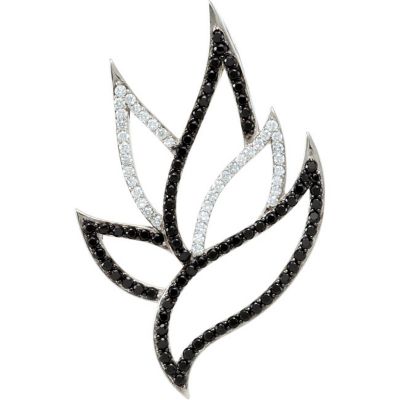 Genuine Black Spinel & Diamond Pendant or Necklace