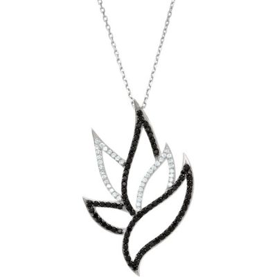 Genuine Black Spinel & Diamond Pendant or Necklace