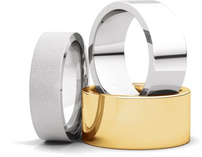 Flat Comfort Fit Wedding Bands