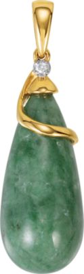 Genuine Russian Jadeite & Diamond Pendant