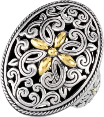 Filigree Design Ring with 18KY Accents