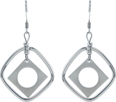 Amalfi&trade; Stainless Steel Diamond Shape Drop Earrings