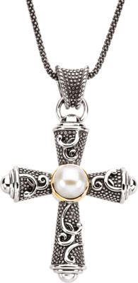 Freshwater Cultured Pearl Cross Necklace