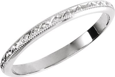 Laser Engraved Wedding Band for Solitaire
