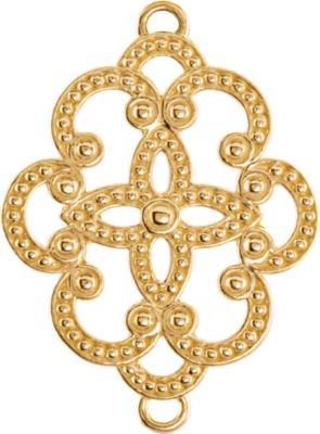 Granulated Design Floral Link with Rings